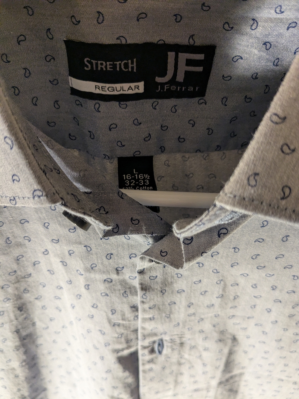 jf j.ferrar Men's Light Blue Stretch Regular Fit Shirt